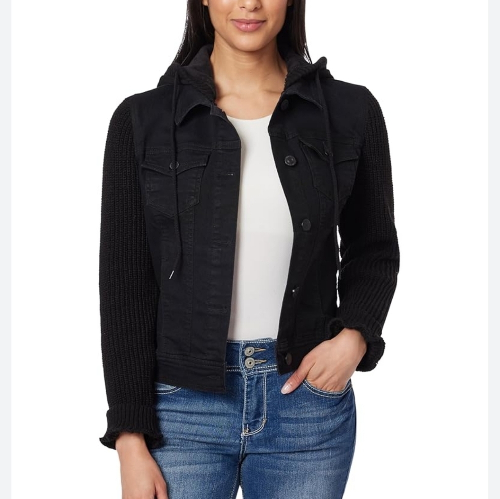 Wallflower Women's Black Hooded Jacket